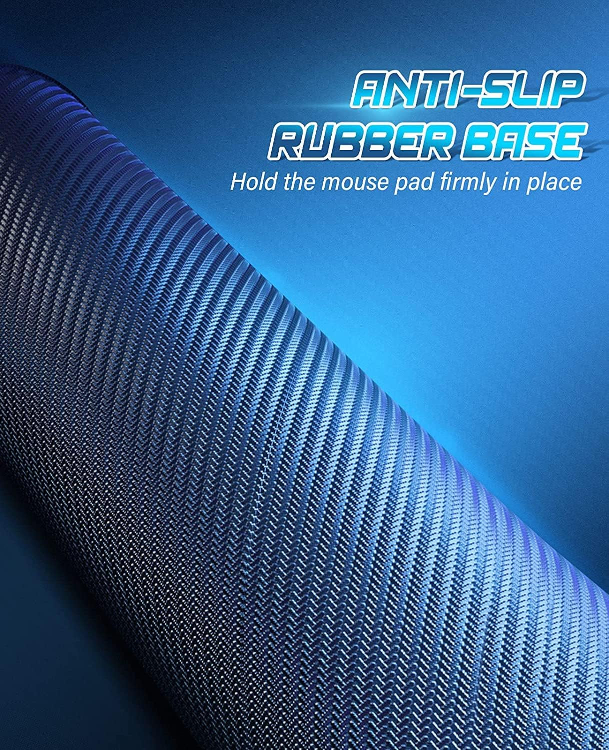 Premium Stitched Edge Mouse Pad, Washable Micro-Weave Cloth Gaming Mat for Office and Home, Non-Slip Rubber Base, Black