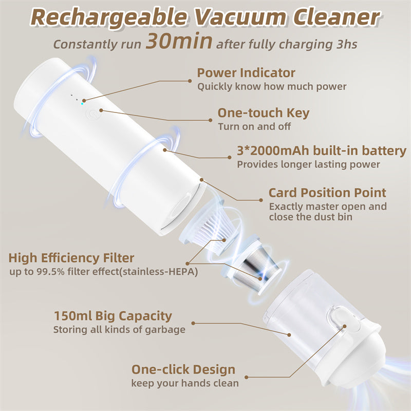 Shell Multifunctional Car Vacuum Cleaner 10Kpa Outdoor Suction Blowing and Charging Integrated Car Vacuum Cleaner